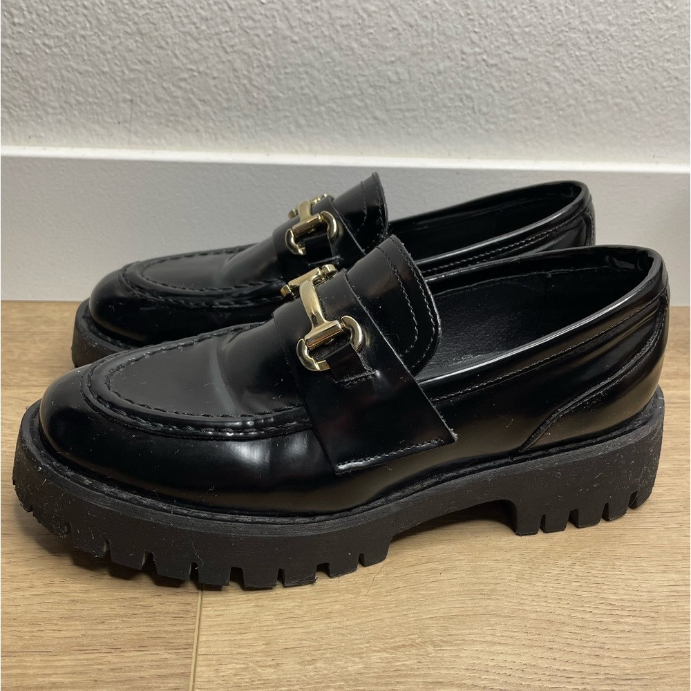 Steve Madden Lando Black Chunky Loafers